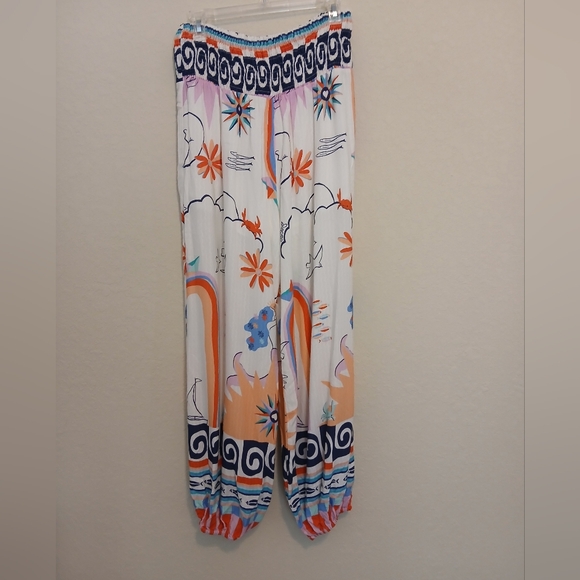 Smocked Waist Harem Pants Size L NWT - Picture 2 of 3